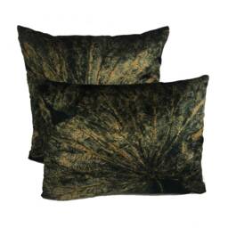 Zoffany - Taisho Vine Black Lavish Lotus Leaf Cushion Cover Handmade Velvet Throw Pillow Designer Home Decor - thumbnail 3