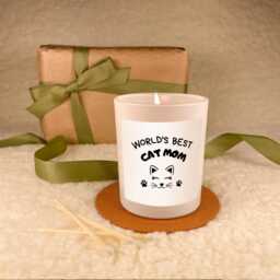 World's Best Cat Mum Candle Gift Set, Mothers Day Gift For Cat-Loving Mums, Grandmothers, Stepmums, & First-Time Mamas, Soy Wax - thumbnail 3