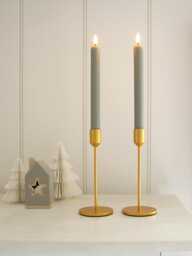 Gold Metal Candlestick Set - thumbnail 1