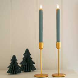 Gold Metal Candlestick Set - thumbnail 2