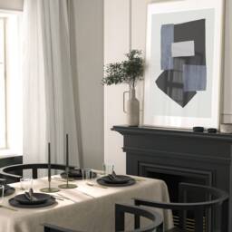 Abstract Art Prints Black Navy, Modern Art, Brush Strokes, Beige Wall Set Of 3 Home Decor, A1 Wall Art, Fast Delivery - thumbnail 3