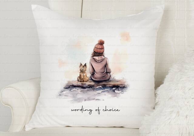 Dog & Owner Cushion. Personalised Dog Lots Of Different Dogs Available - image 1