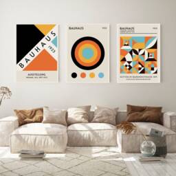 Set Of 3 Bauhaus Posters, 1923 Poster, Wall Art, Living Room Prints, Modern Home Decor, Decor - thumbnail 1
