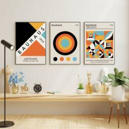 Set Of 3 Bauhaus Posters, 1923 Poster, Wall Art, Living Room Prints, Modern Home Decor, Decor - thumbnail 2