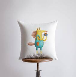 Horse Giving Gift Pillow - Throw Lover Animal Gift Tiny House Decor Cowgirl Pet - thumbnail 1