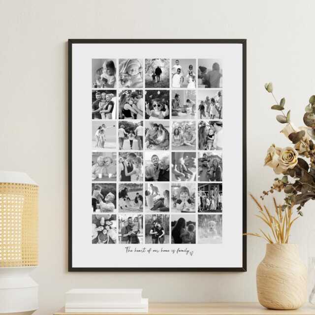 Large Custom Picture Frame Gift, Family 30 Photo Collage, Wall Art, Frame, Personalised Multi - image 1