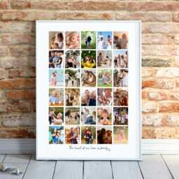 Large Custom Picture Frame Gift, Family 30 Photo Collage, Wall Art, Frame, Personalised Multi - thumbnail 3