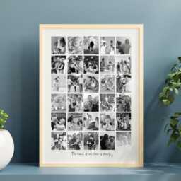 Large Custom Picture Frame Gift, Family 30 Photo Collage, Wall Art, Frame, Personalised Multi - thumbnail 2