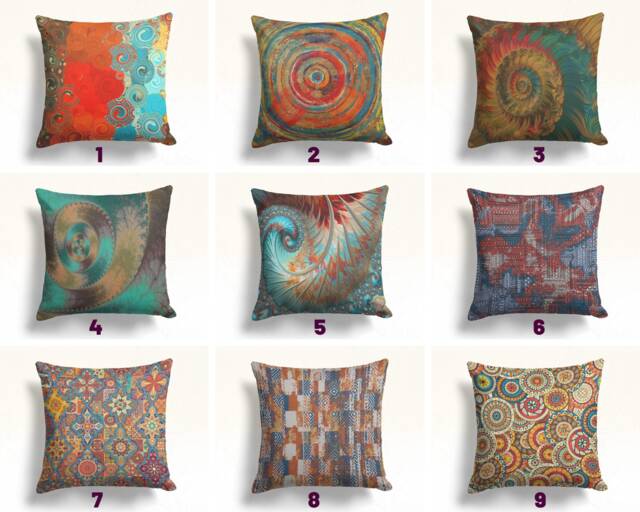 Colourful Pillow Cover, Decorative Cushion Case, Tapestry Living Room Decor, Abstract Bedroom Textiles, Housewarming Gift - image 1