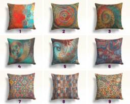 Colourful Pillow Cover, Decorative Cushion Case, Tapestry Living Room Decor, Abstract Bedroom Textiles, Housewarming Gift - thumbnail 1