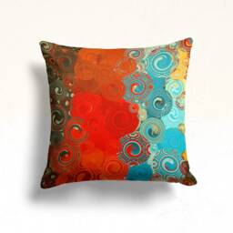 Colourful Pillow Cover, Decorative Cushion Case, Tapestry Living Room Decor, Abstract Bedroom Textiles, Housewarming Gift - thumbnail 2