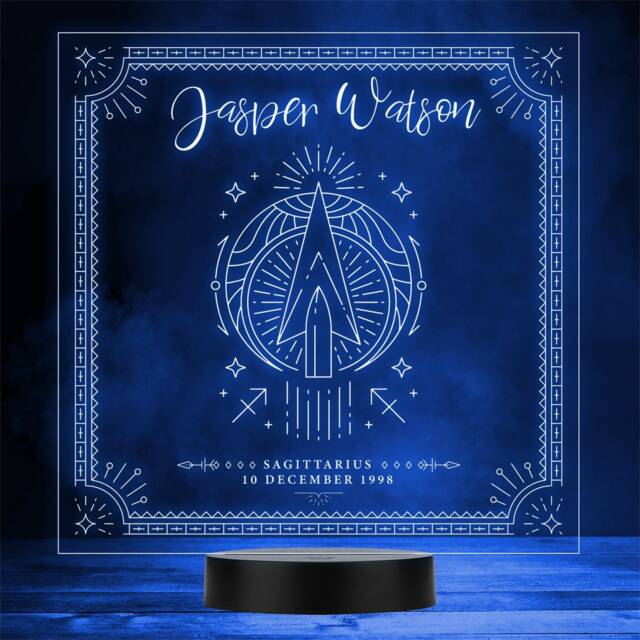 Zodiac Sign Sagittarius Date Of Birth Personalised Gift Any Colour Night Light - image 1