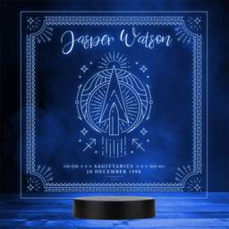 Zodiac Sign Sagittarius Date Of Birth Personalised Gift Any Colour Night Light - thumbnail 1