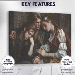 Romantic Renaissance Style Family Embrace Classical Portrait Canvas Wall Art Print Decor Picture Ready To Hang - thumbnail 1
