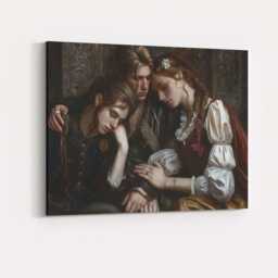 Romantic Renaissance Style Family Embrace Classical Portrait Canvas Wall Art Print Decor Picture Ready To Hang - thumbnail 4