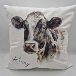 Personalised Watercolour Dairy Cow Cushion - Custom Farm Animal Throw Pillow - thumbnail 4