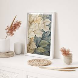 Elegant Botanical Gold Foil Print Modern Nature Wall Art For Home Decor Gift - thumbnail 2