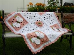 Baby Blanket For Girl Baby Shower Gift Butterfly Nursery Bedding Flower Crochet