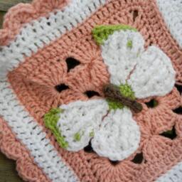 Baby Blanket For Girl Baby Shower Gift Butterfly Nursery Bedding Flower Crochet - thumbnail 3