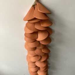 Handmade Terracotta Tile Wall Hanging Japandi Wabi Sabi Decor - thumbnail 2