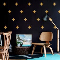 Wall Decal Plus Sign, Swiss Cross Decal - Geometric Pattern Stickers, Modern Interior Design, Urban Home Decor - thumbnail 2