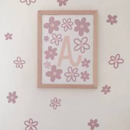 Dusky Pink Daisy Fabric Wall Stickers - Mixed Pack Reusable Kids Room Decor - thumbnail 2