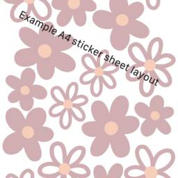Dusky Pink Daisy Fabric Wall Stickers - Mixed Pack Reusable Kids Room Decor - thumbnail 3