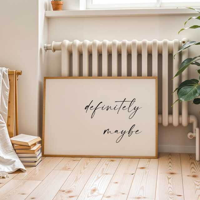 Romantic Wall Art - Definitely Maybe Landscape Print Master Bedroom Decor Engagement, Wedding & Anniversary Gift Unframed - image 1