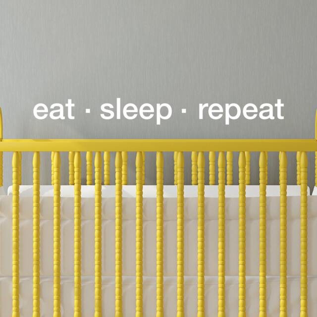 Eat Sleep Repeat Nursery Wall Decal - Vinyl Quote Sticker - image 1
