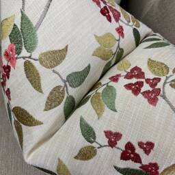 Leaf Trail - Floral Embroidered Cushion Cover , Decorative Pillow Iliv Bougainvillea Fabric Double Sided Designer - thumbnail 3