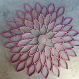 Pink Dahlia Paper Quilling Wall Art Modern Floral Decor - thumbnail 2