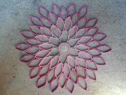 Pink Dahlia Paper Quilling Wall Art Modern Floral Decor - thumbnail 1