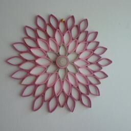 Pink Dahlia Paper Quilling Wall Art Modern Floral Decor - thumbnail 3