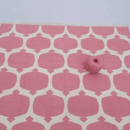 Multiple Sizes Cotton Pink Rug Dhurrie -Light & White Hand Woven - thumbnail 3