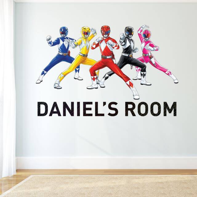 Power Rangers Personalised Wall Sticker - Group Decal Kids Bedroom Vinyl