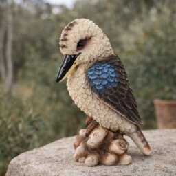Australian Native Kookaburra On Tree Stump - 18cm Outdoor Garden Ornament - thumbnail 4