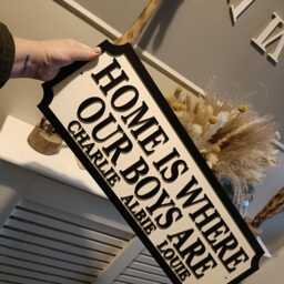 70cm Long - Home Is Where My Boys Are - Street Sign 3D Look Personalised Wall Mount Mdf Gift Upto 12 Names Laser Cut Home Decor - thumbnail 4