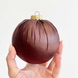Handmade Satin Christmas Ball Ornament Copper Holiday Decor - thumbnail 3
