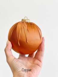Handmade Satin Christmas Ball Ornament Copper Holiday Decor
