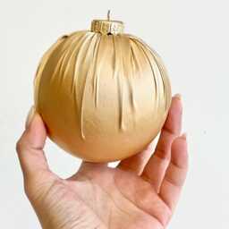 Handmade Satin Christmas Ball Ornament Copper Holiday Decor - thumbnail 2
