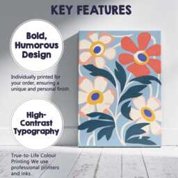 Pastel Floral Composition With Cream Blossoms On Blue Background Canvas Wall Art Print Decor Picture Ready To Hang - thumbnail 2