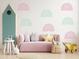 Boho Minimalist Rainbows Childrens Decor 6 Or 12, Vinyl Wall Art, Decal, Sticker, Removable, Decoration, Decor, Peel & Stick