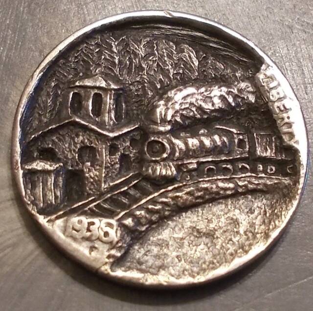 Deep Carved Hobo Nickel, Train Related #56