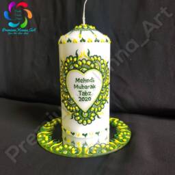 1x Decorative Personalized Henna Mehndi Candles, Wedding, Christmas, Birthdays, New House, Gifts - thumbnail 3