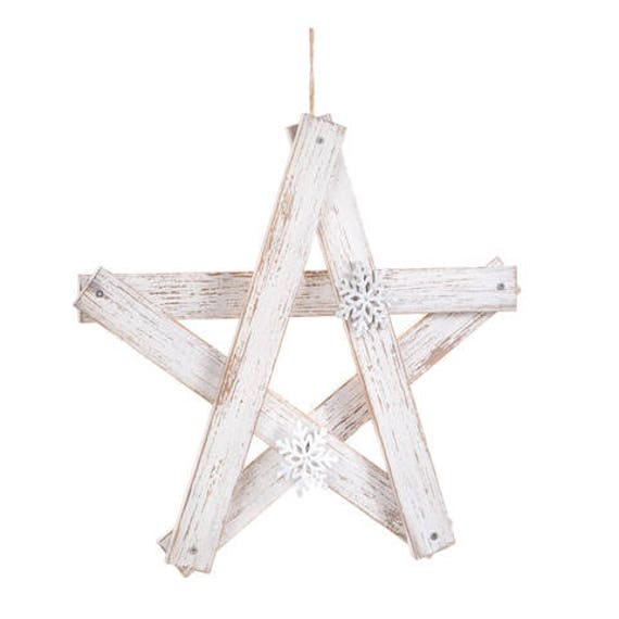 Beautiful White Wooden Rustic Star. Christmas Decoration, Star Wall Hanging, Country Christmas, French Chic Star