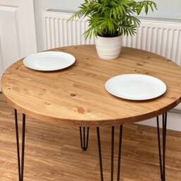 Trang // Round Scandinavian Dining Table With Hairpin Legs - thumbnail 3