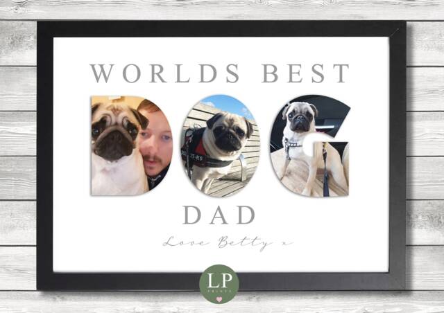 Personalised Dog Dad Photo Print Fathers Day Christmas Gift