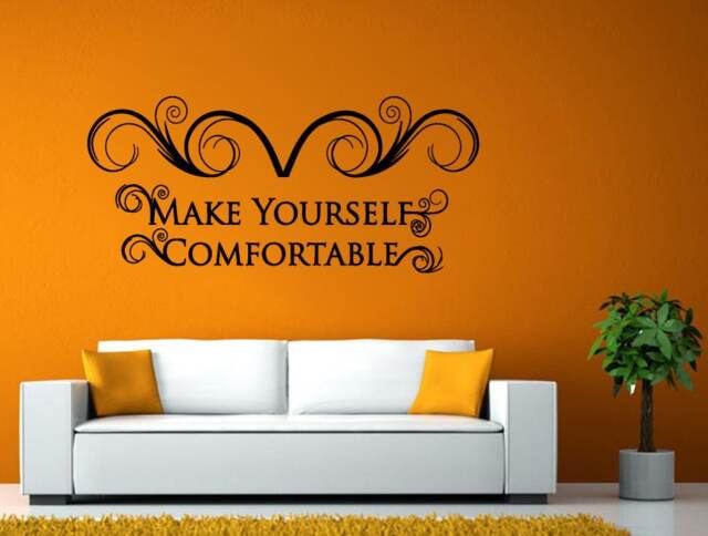 Make Yourself Comfortable Ornament Home House Leaving Room Quote Words Saying Diy Wall Stickers Decals Vinyl Mural Decor Art L2161 - image 1