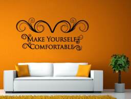Make Yourself Comfortable Ornament Home House Leaving Room Quote Words Saying Diy Wall Stickers Decals Vinyl Mural Decor Art L2161 - thumbnail 1