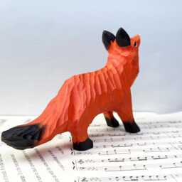 Custom Cute Red Fox Figurine Wooden Decor Ornament, Art Carving For Housewarming, Handcrafted Animal Lover - thumbnail 2